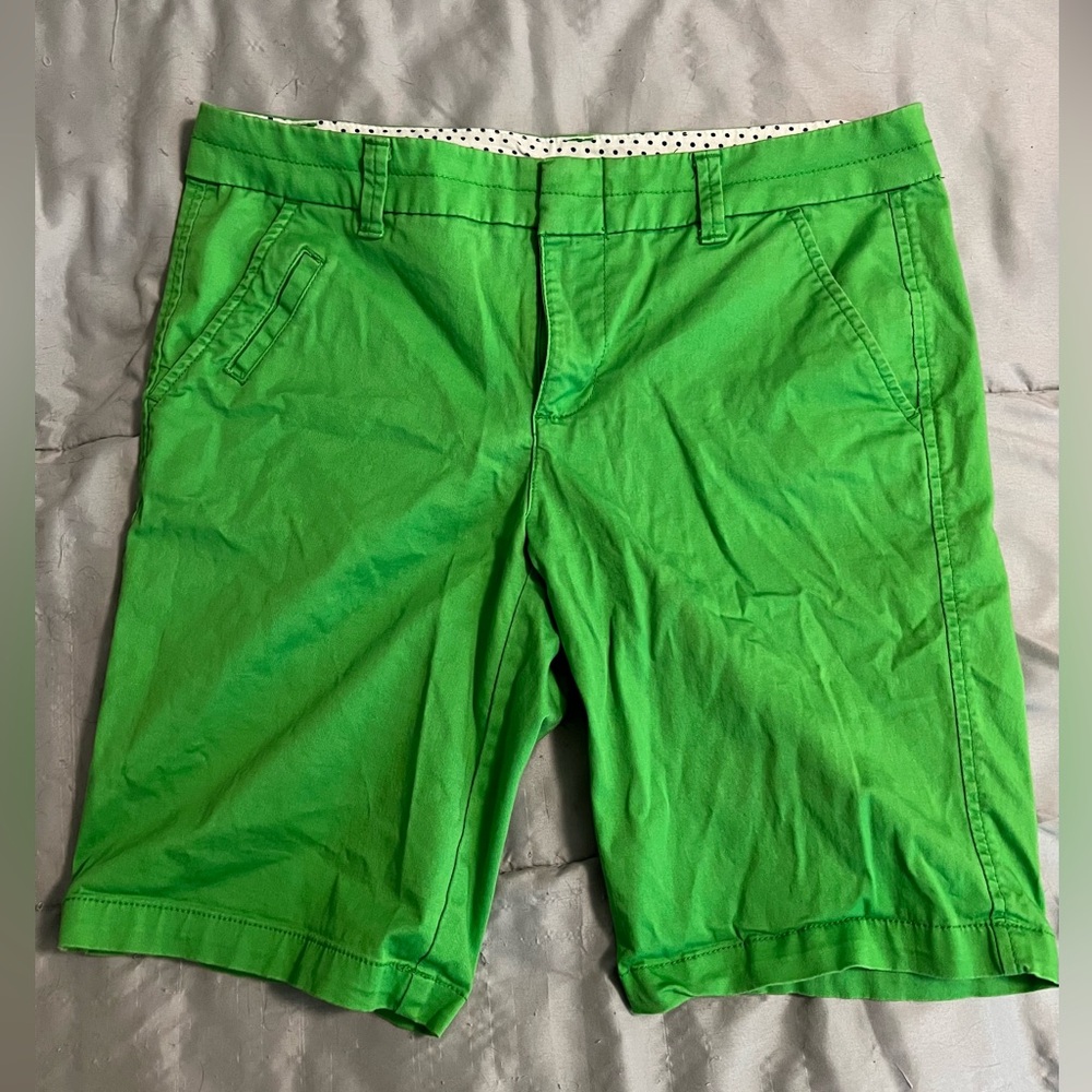 Green Bermuda Style Shorts